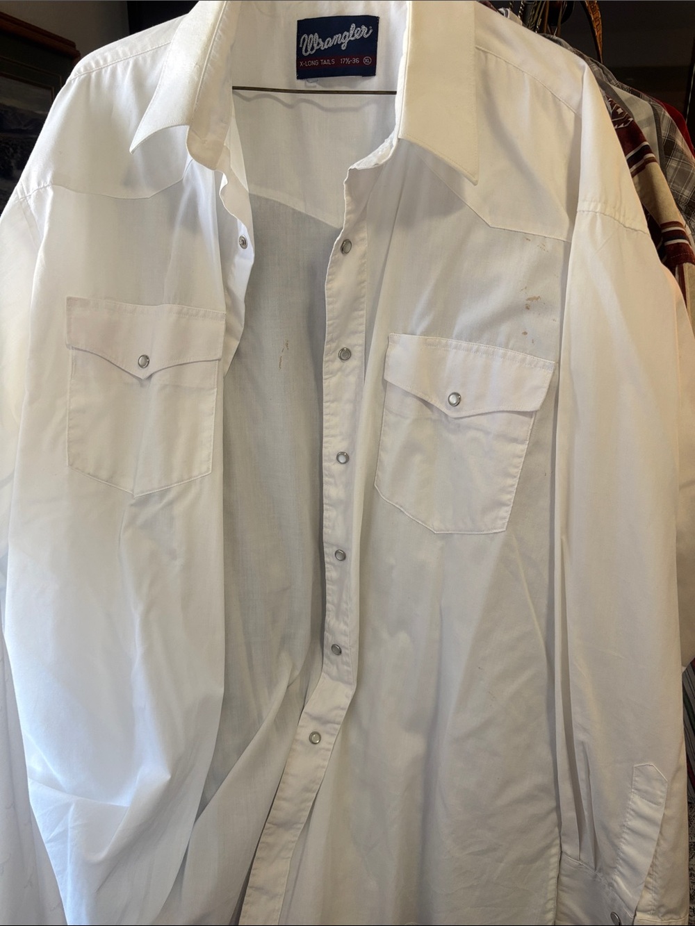 Wrangler White Men’s Western Snap-Front Dress Shirt